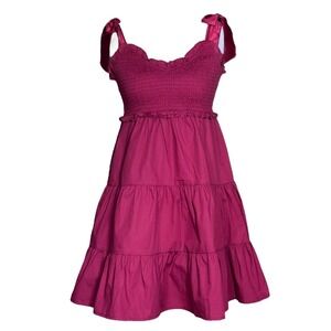 NWT Altar'd State Brodie‎ Tiered Mini Dress XXS Red Boho Holiday Western Party